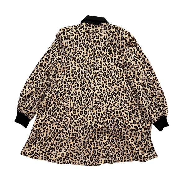 St John Separates Leopard Cheetah Animal Wool Cardigan Sweater Dress Womens L - Picture 2 of 12